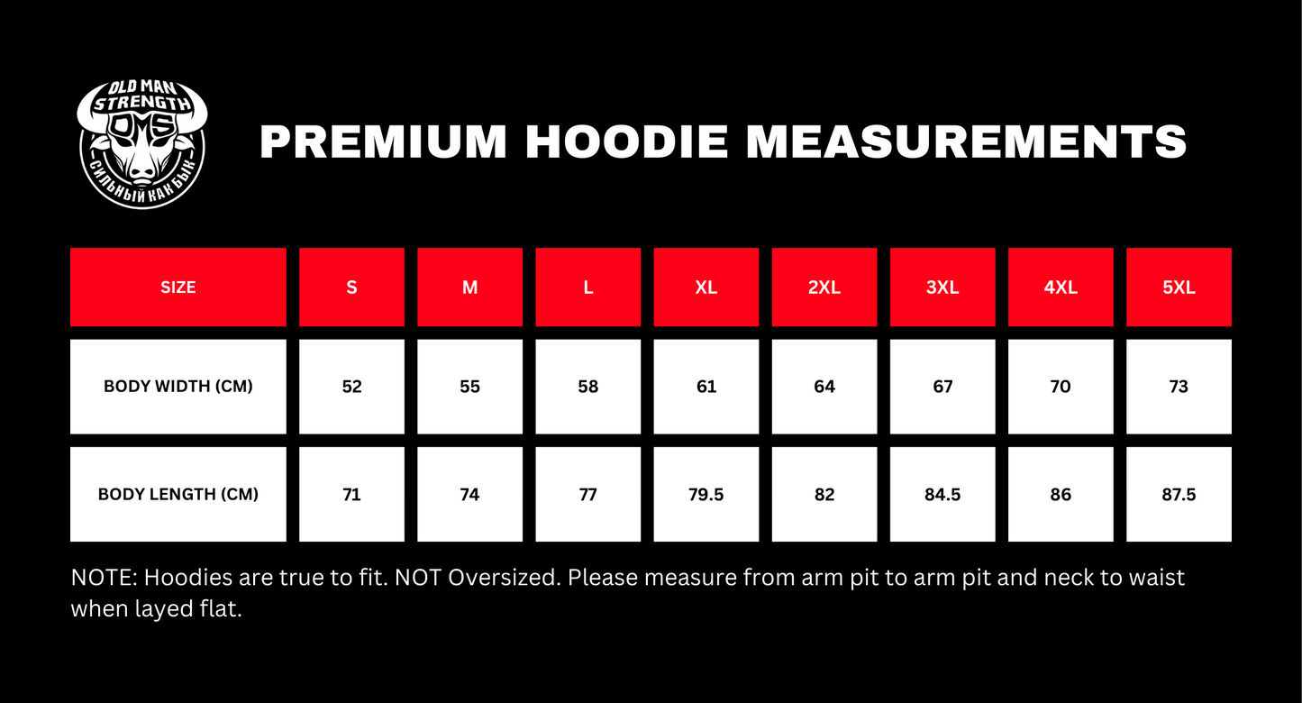 Old Man Strength Original Range Hoodie - Dominating (PREORDER - DESPATCHED 8-11 JULY)