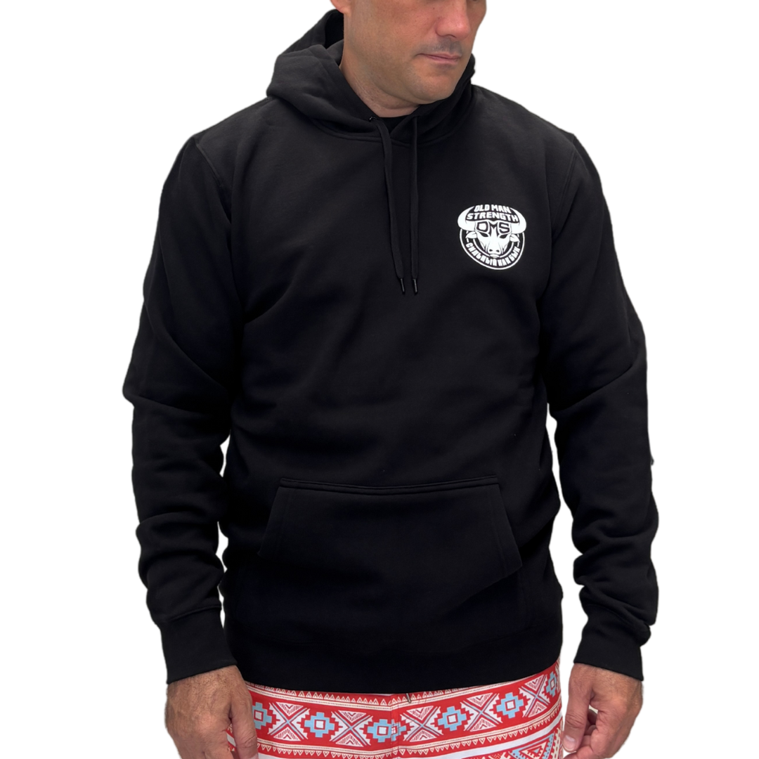 Old Man Strength Hoodie - Crazy Bull Black