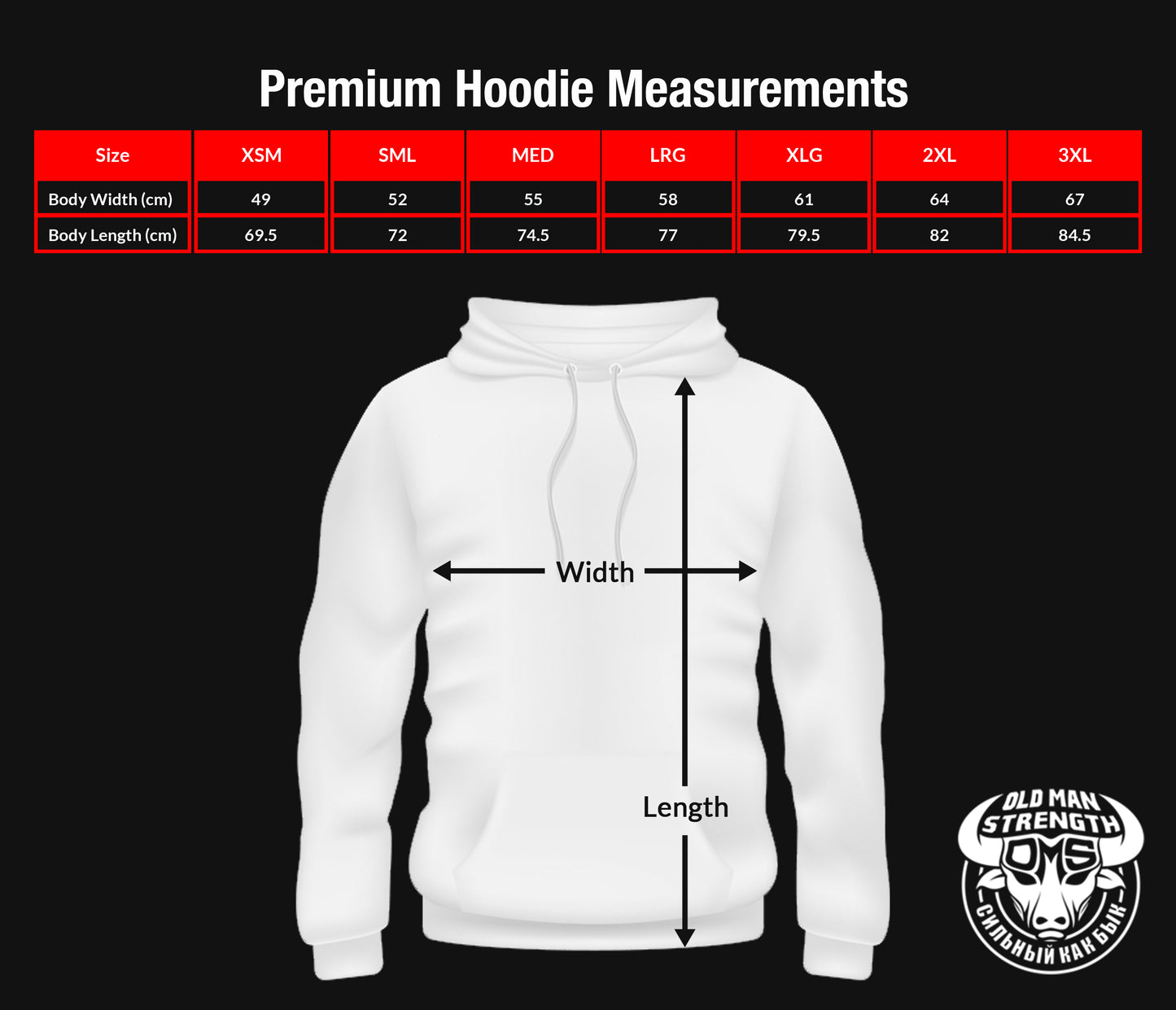 Old Man Strength Original Range Hoodie - The Words