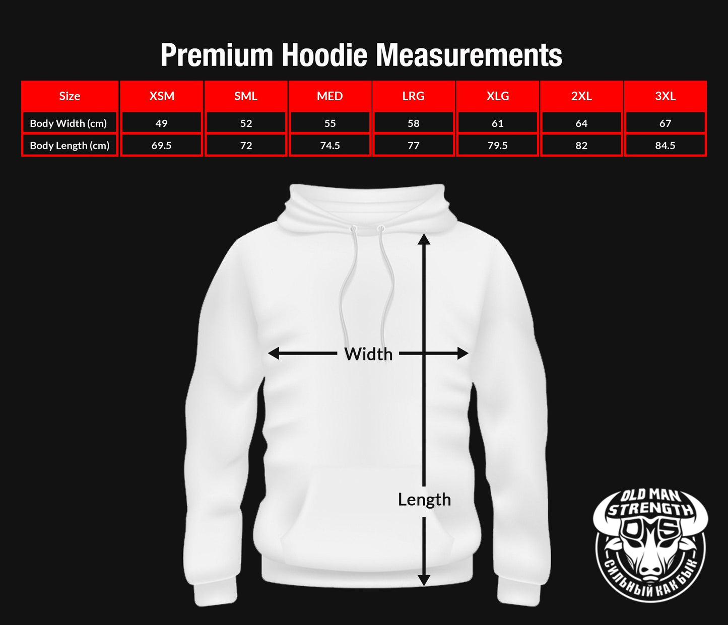 Old Man Strength Hoodie - Crazy Bull Black