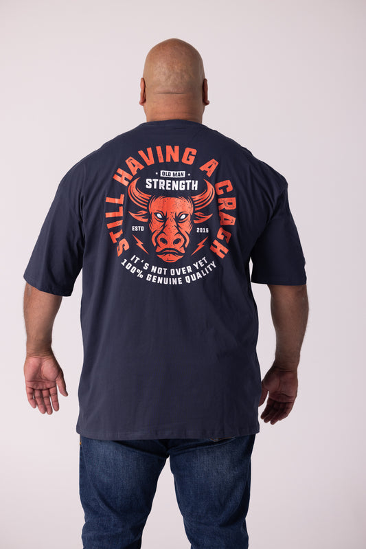 Old Man Strength Original Range  - The Crack Navy T-Shirt