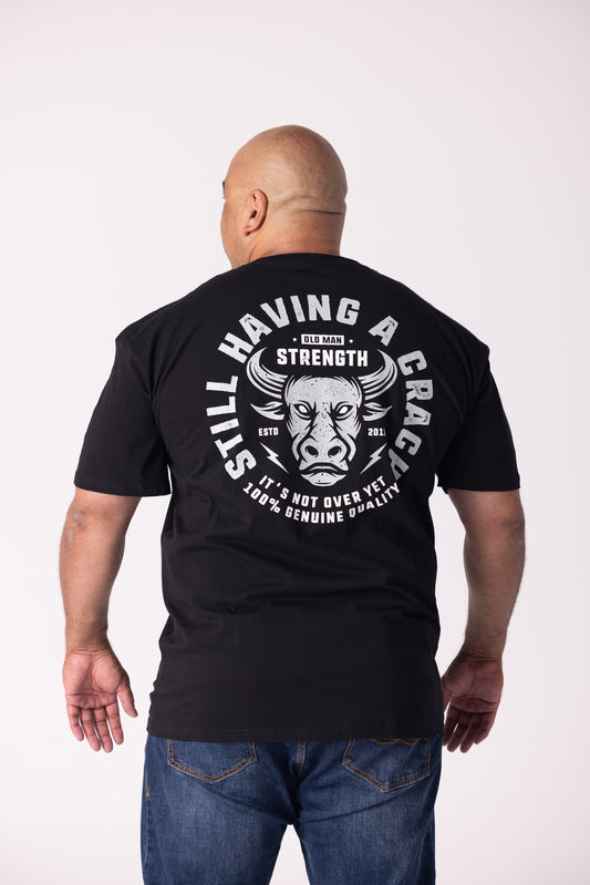 Old Man Strength Original Range  - The Crack Black T-Shirt