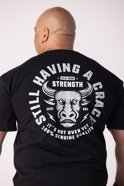 Old Man Strength Original Range  - The Crack Black T-Shirt