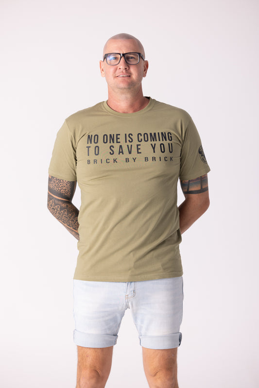 Old Man Strength Original Range - Brick Army Green T-Shirt