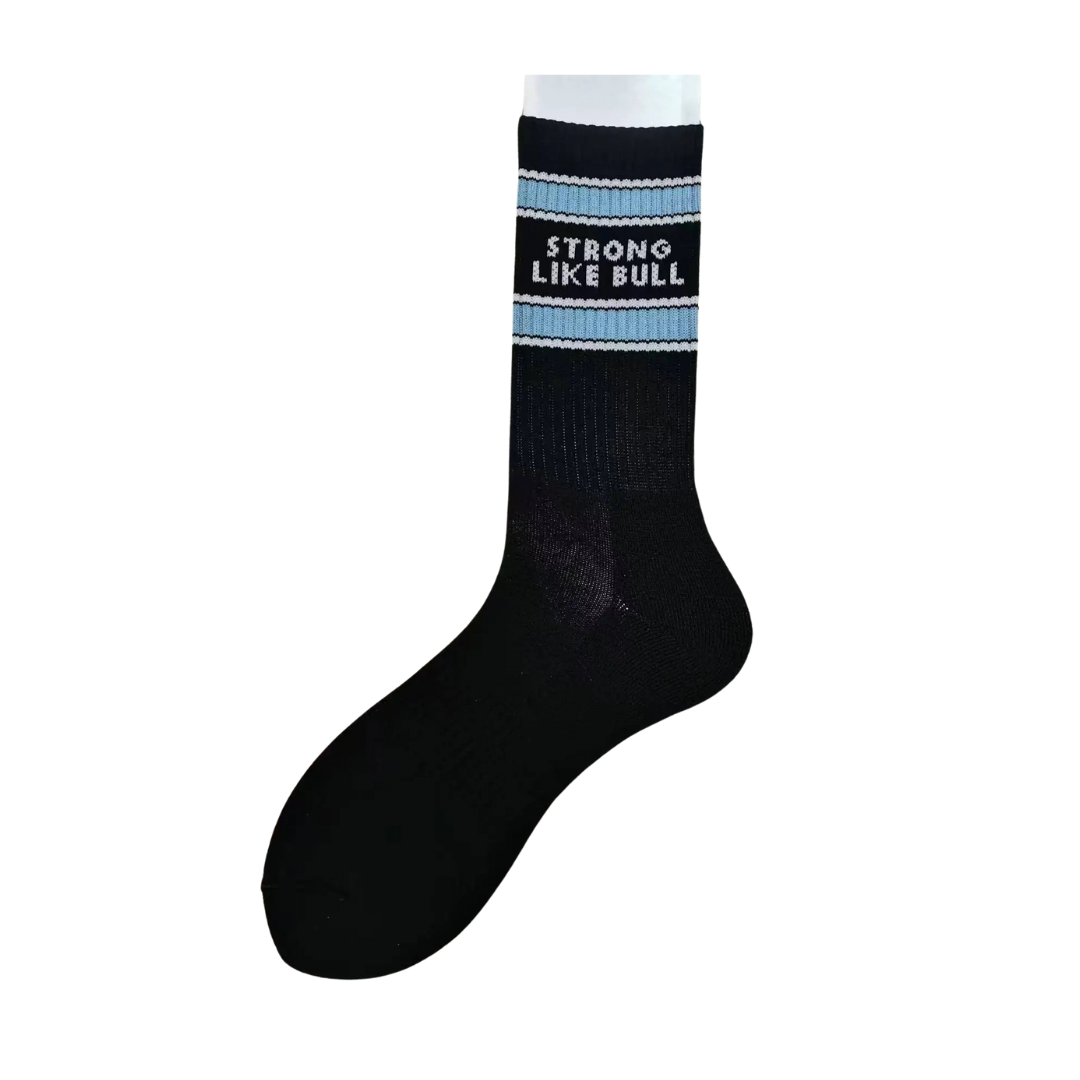 Old Man Strength Crew Socks - Light Blue Retros