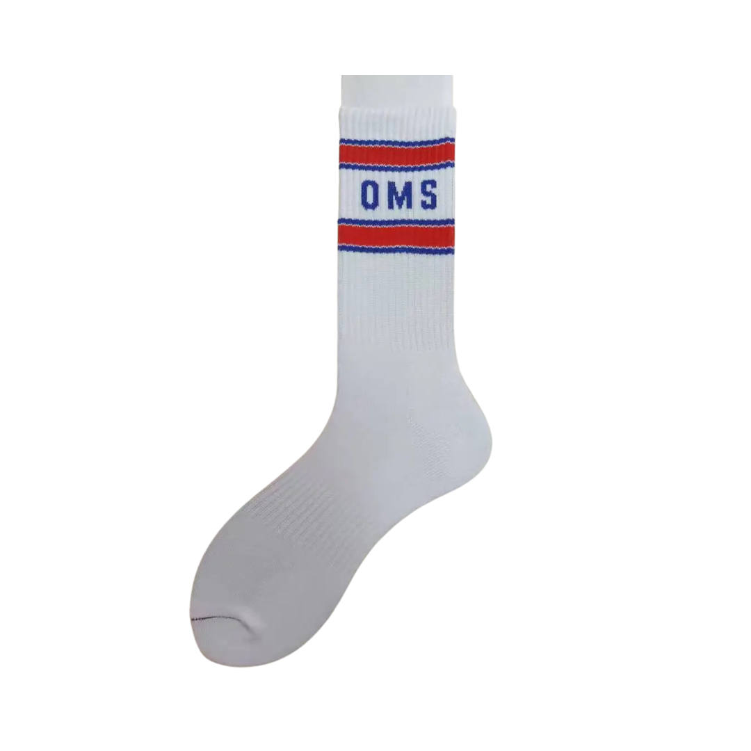 Old Man Strength Crew Socks - Red & Blue Retros