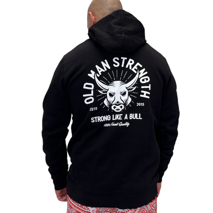 Old Man Strength Hoodie - Crazy Bull Black