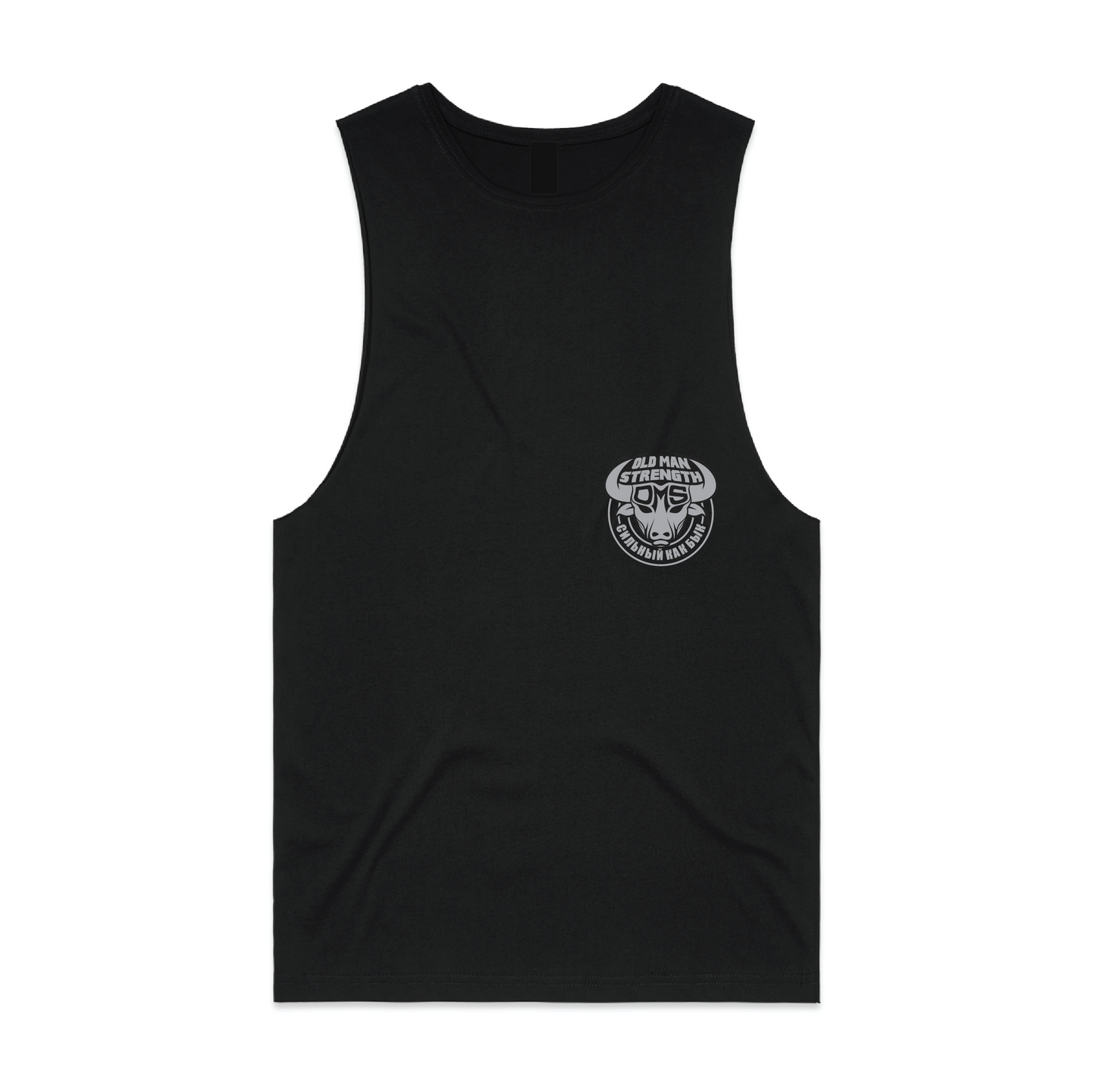 Old Man Strength Original Range Muscle Tank Top - Crack Black