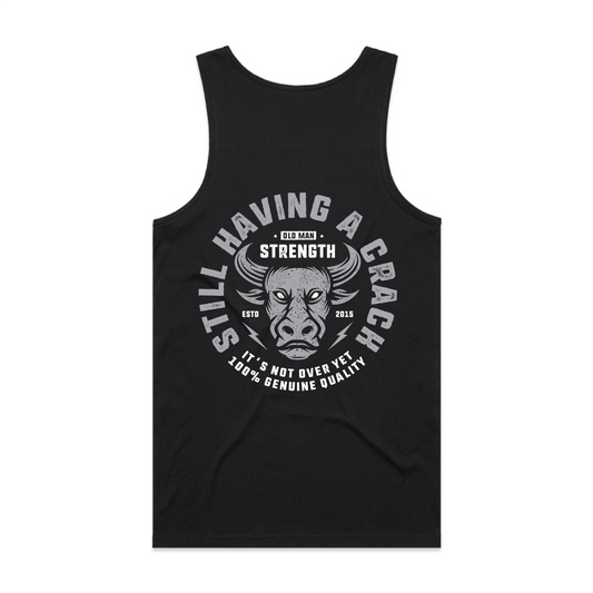 Old Man Strength Original Range Singlet - Crack Black