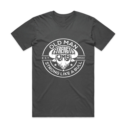 Old Man Strength T-shirt -The Stamp - Charcoal